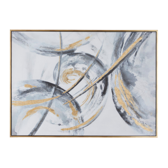 Abstract XL Motion Wall Art with Gold Frame, 66" x 48"