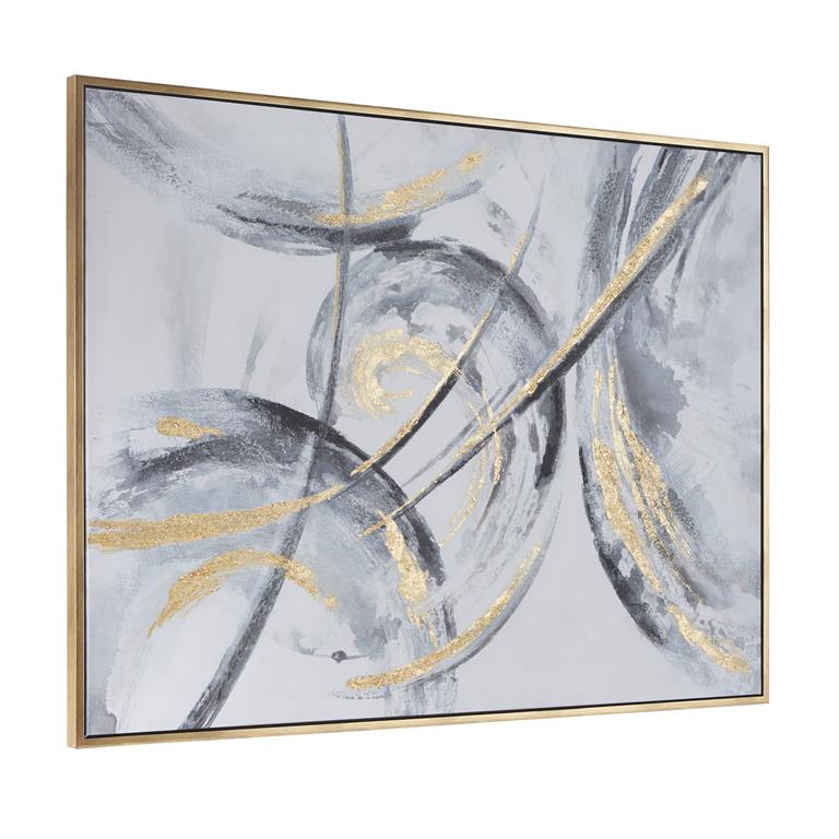 Abstract XL Motion Wall Art with Gold Frame, 66" x 48"