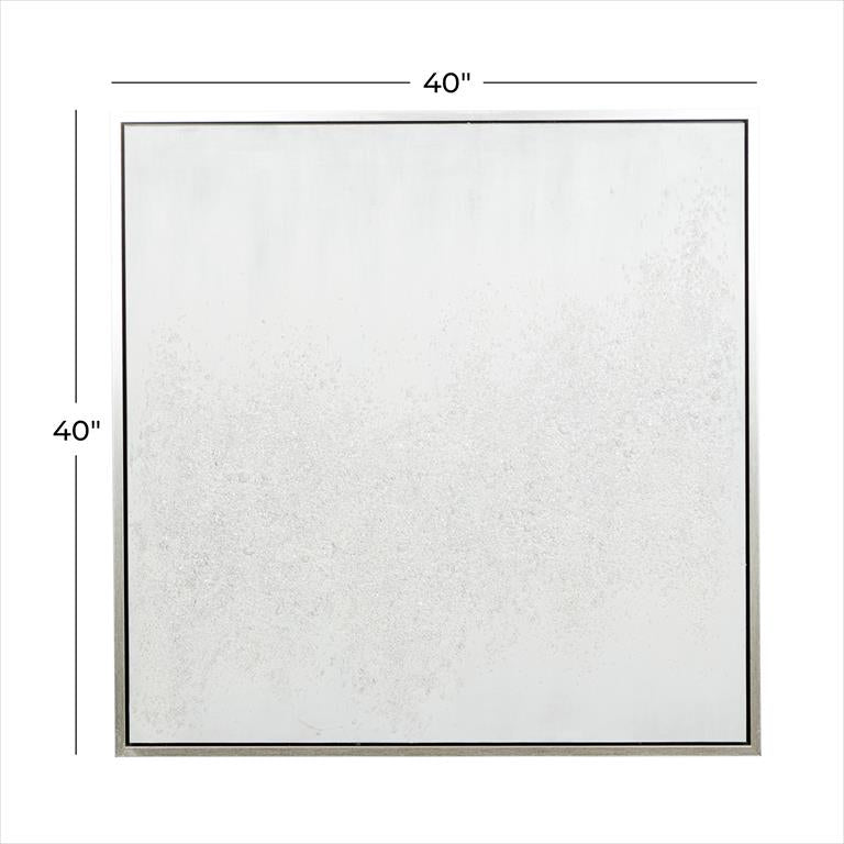 Silver Stippled Abstract Wall Art with Silver Frame