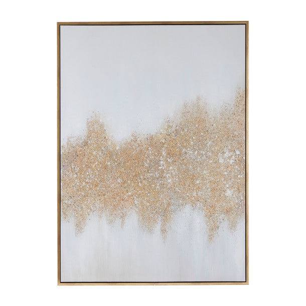 Gold Glitter Fade Wall Art with Gold Frame, XL, 48" x 65"