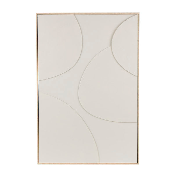 Raised Geometric Shapes Wall Art with Brown Frame