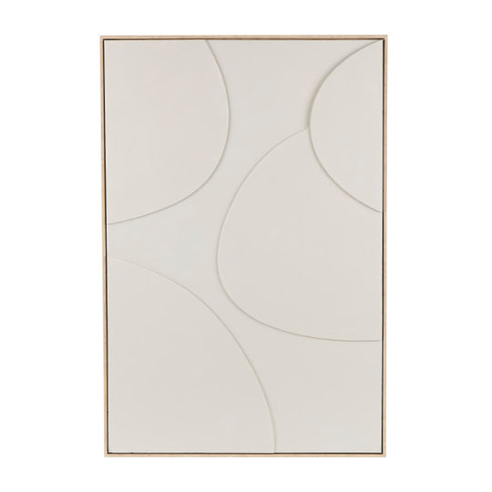 Raised Geometric Shapes Wall Art with Brown Frame