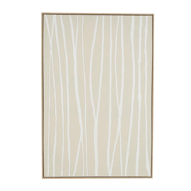 Abstract Lines Wall Art with Light Brown Frame