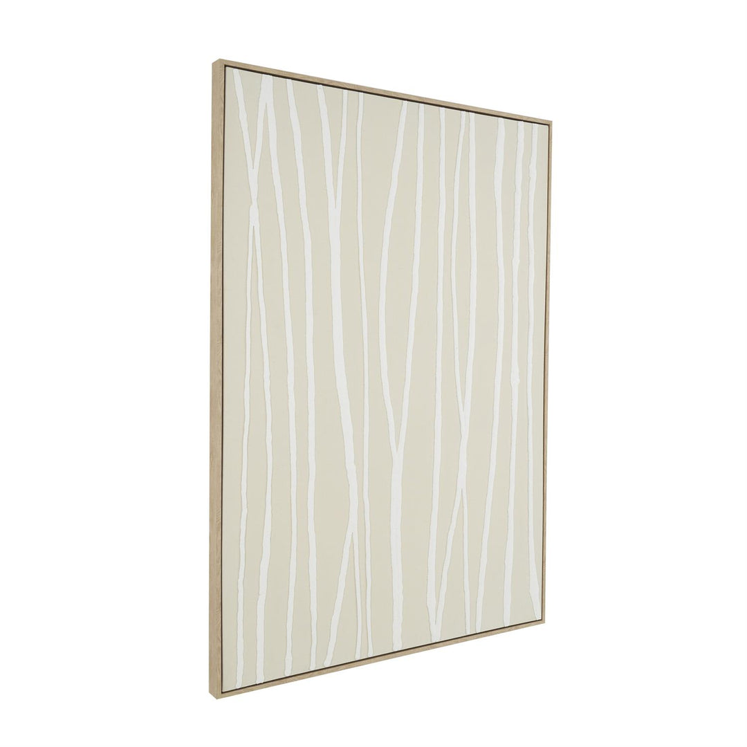 Abstract Lines Wall Art with Light Brown Frame