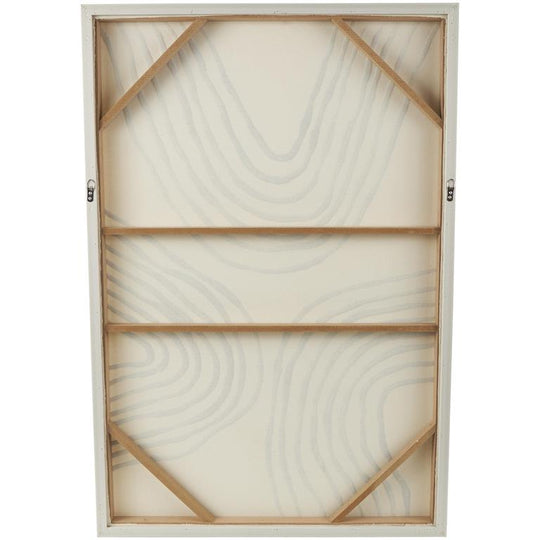 Tri-Waved Lines Wall Art with Light Brown Frame