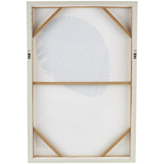 Neutral Hues Overlapping Shapes Wall Art Set with Light Brown Frame