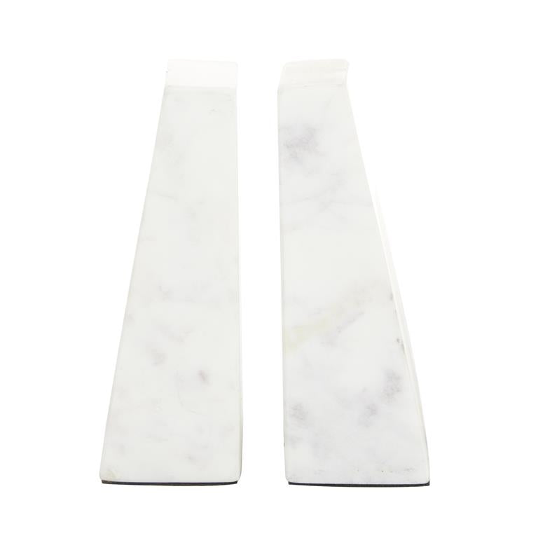 Oblique Geometric Marble Bookends Set with Gold Inlay