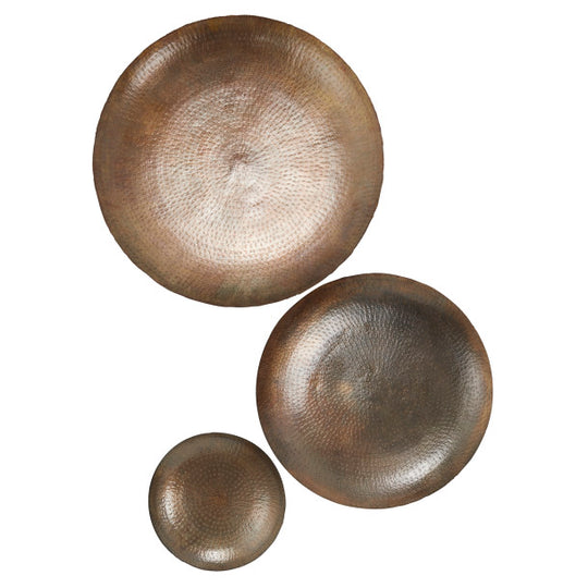 XL Textured Metal Plates Wall Decor Set