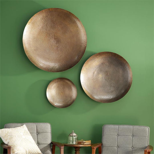 XL Textured Metal Plates Wall Decor Set