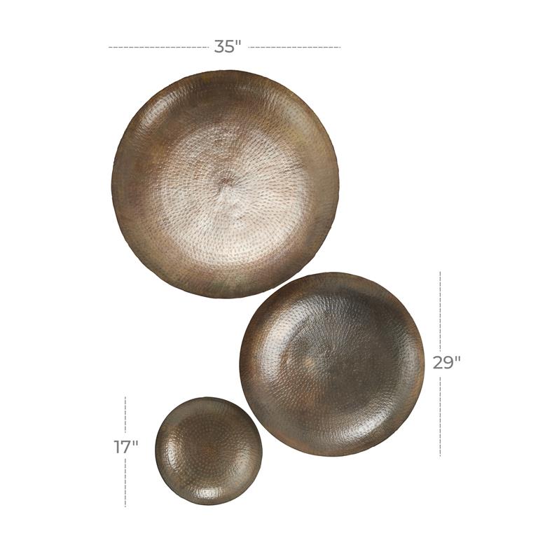 XL Textured Metal Plates Wall Decor Set