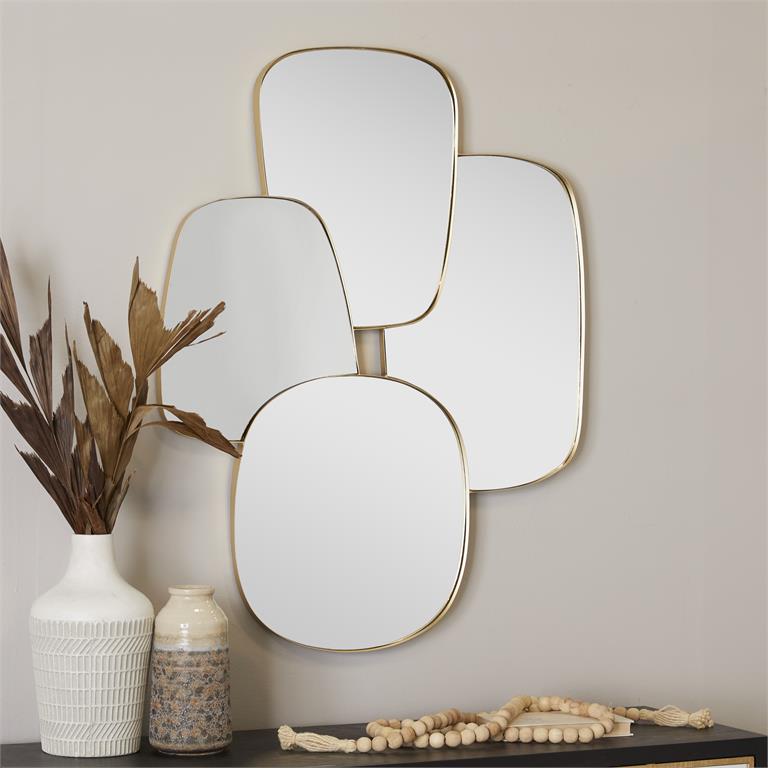 Abstract Metal Layered Wall Mirror, 39"