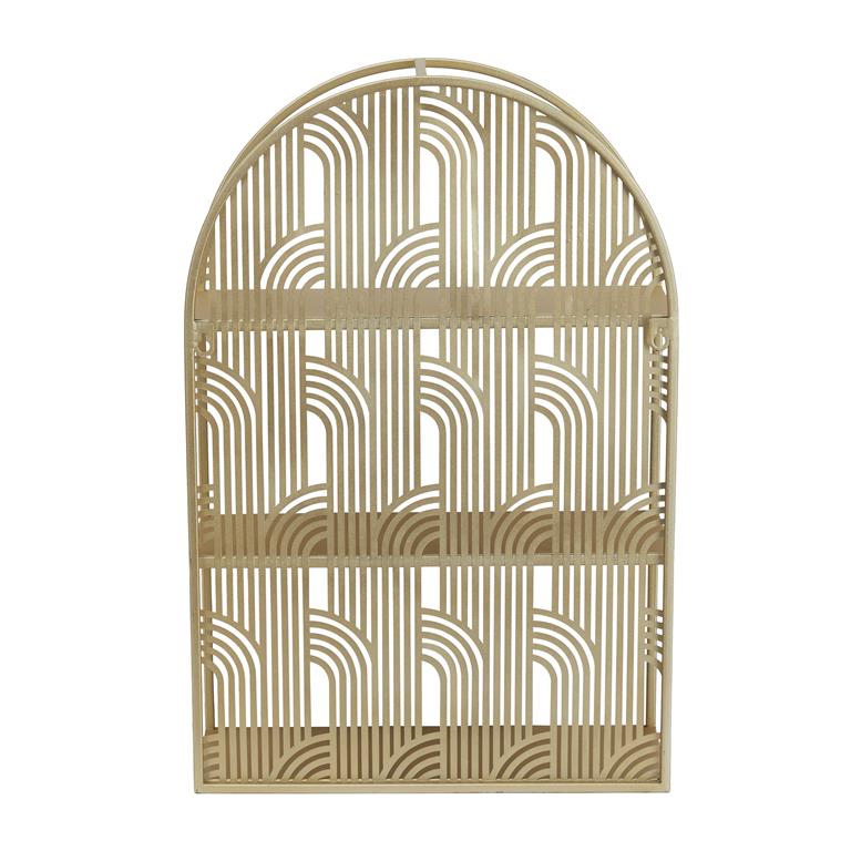 Arched Art Deco Inspired Metal Wall Shelf