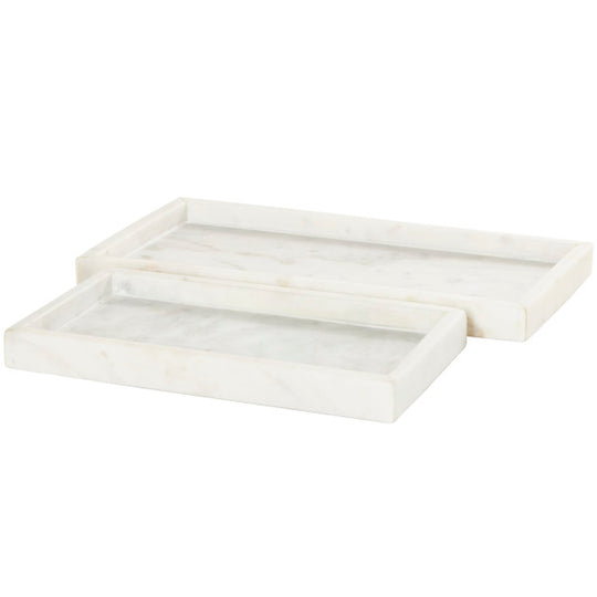 Slim Rectangular Marble Tray Set