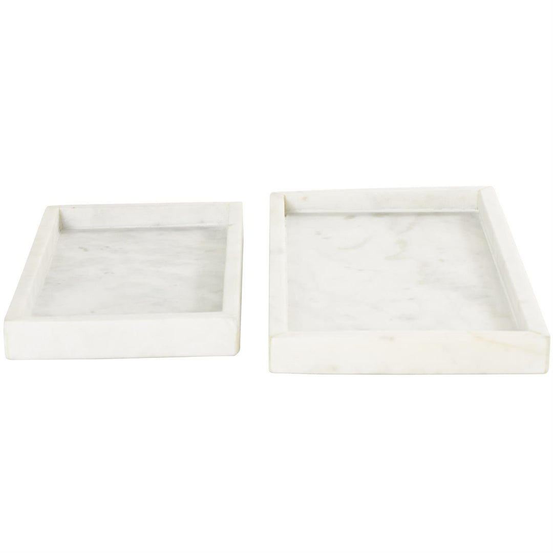 Slim Rectangular Marble Tray Set