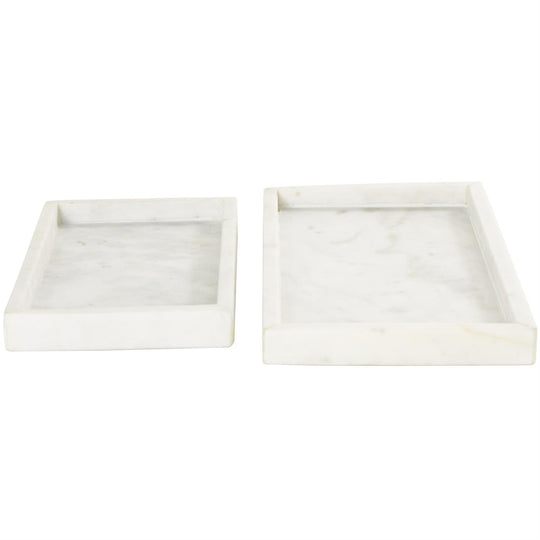 Slim Rectangular Marble Tray Set