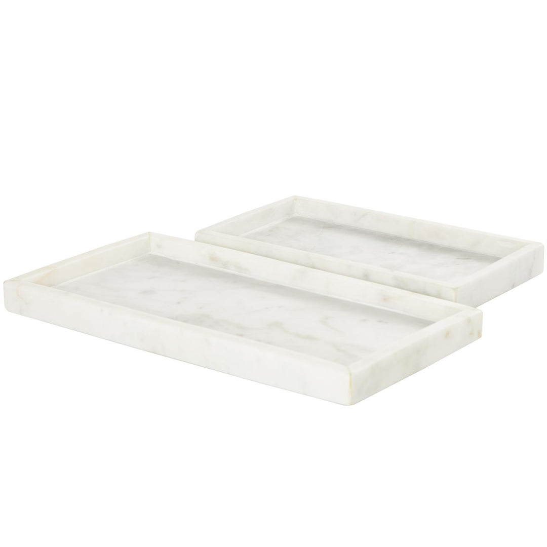 Slim Rectangular Marble Tray Set