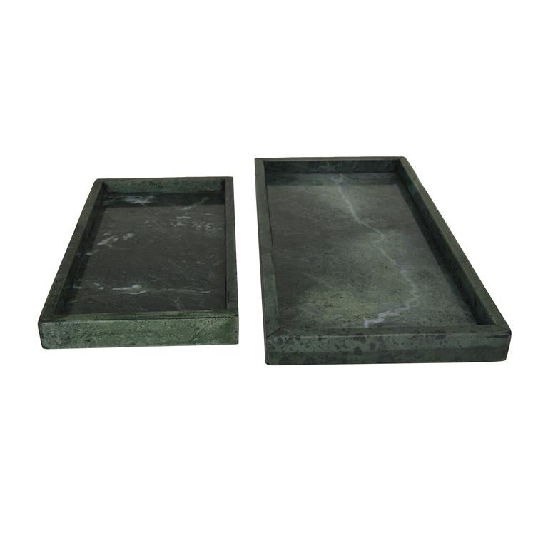 Slim Rectangular Marble Tray Set