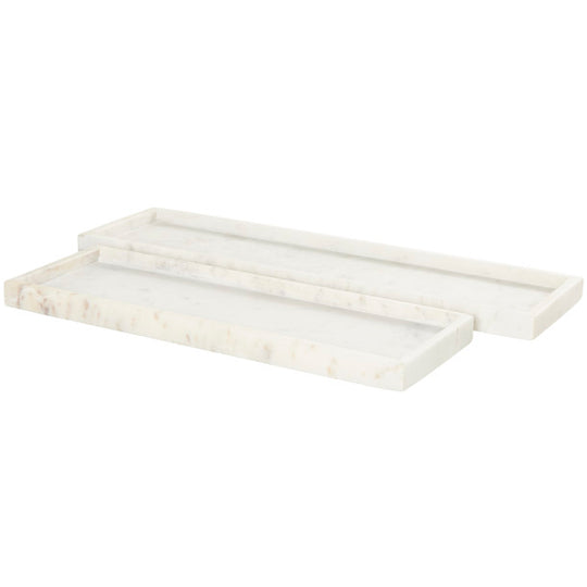 Large Rectangular Marble Tray Set