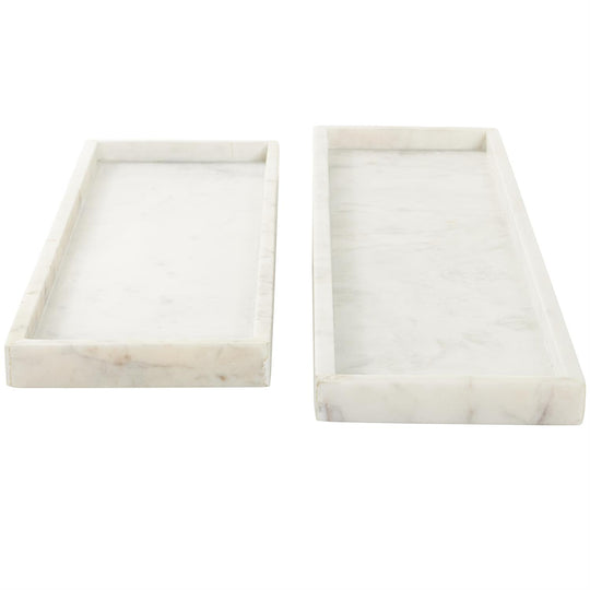 Large Rectangular Marble Tray Set