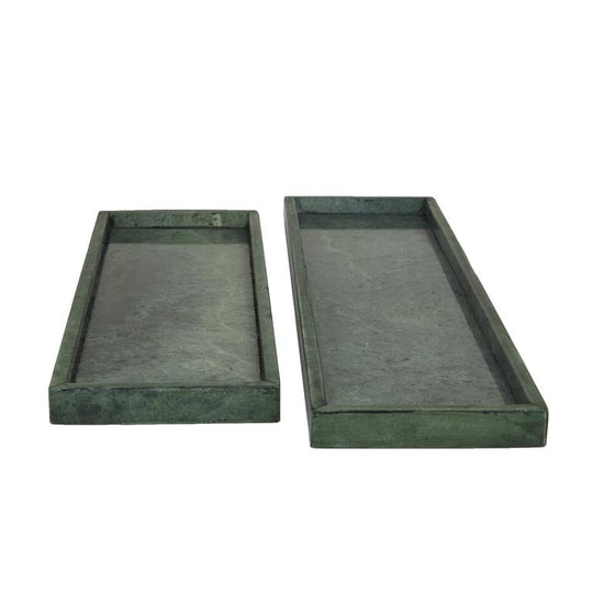 Large Rectangular Marble Tray Set