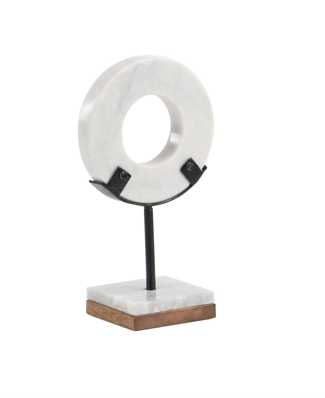 Marble Ring Sculpture with Marble Base, 11"