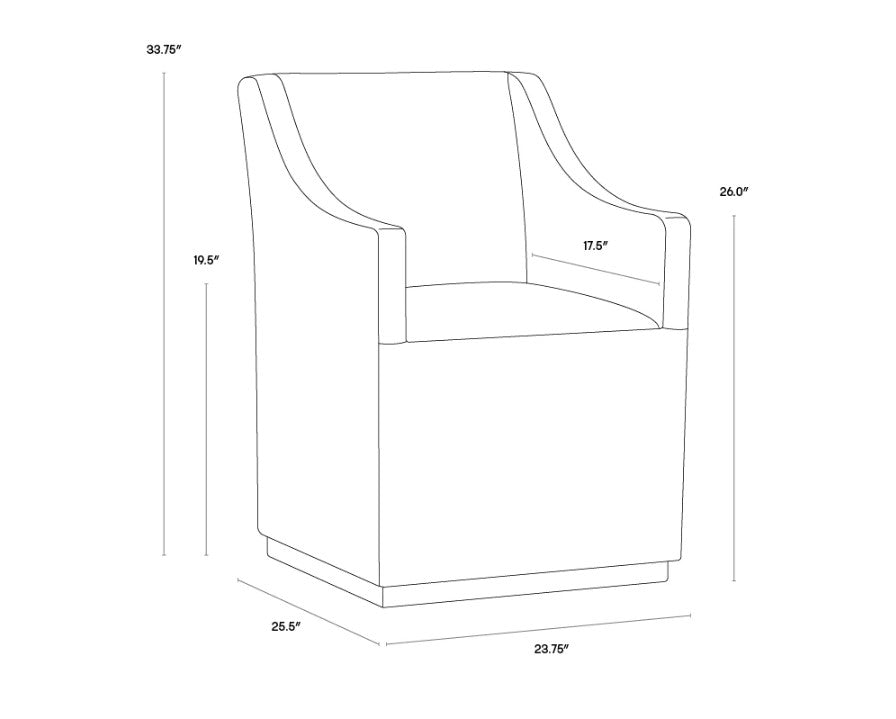 Celine Wheeled Lounge Chair