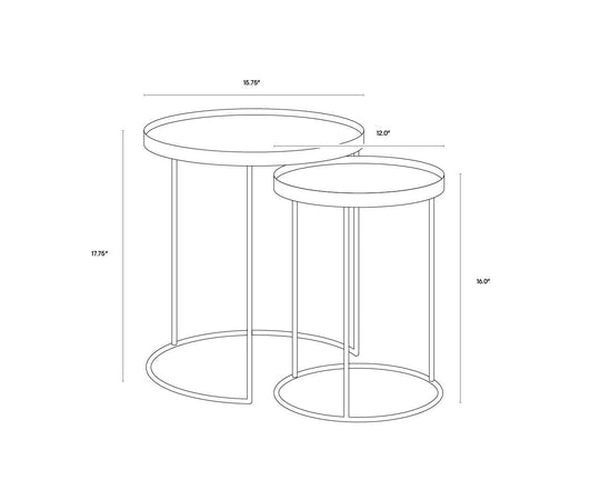 Ellipse Nesting Side Table Set