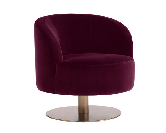 Juliet Swivel Lounge Chair - Mulberry