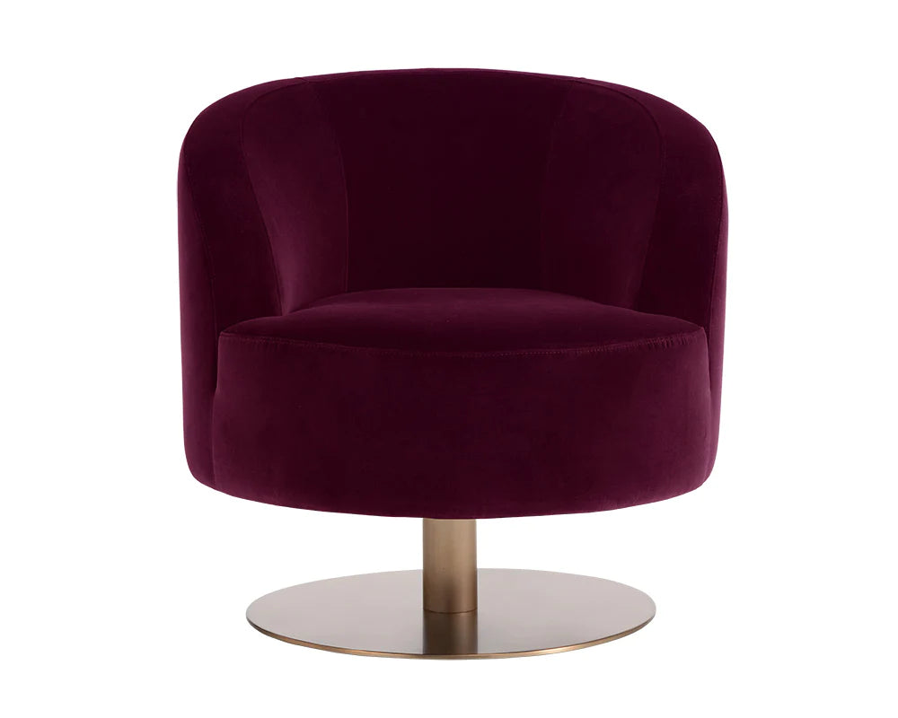 Juliet Swivel Lounge Chair - Mulberry