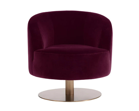 Juliet Swivel Lounge Chair - Mulberry