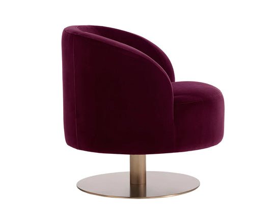 Juliet Swivel Lounge Chair - Mulberry