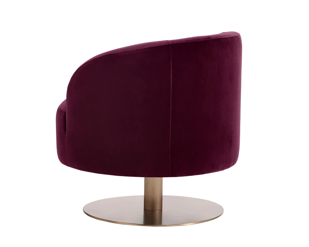 Juliet Swivel Lounge Chair - Mulberry